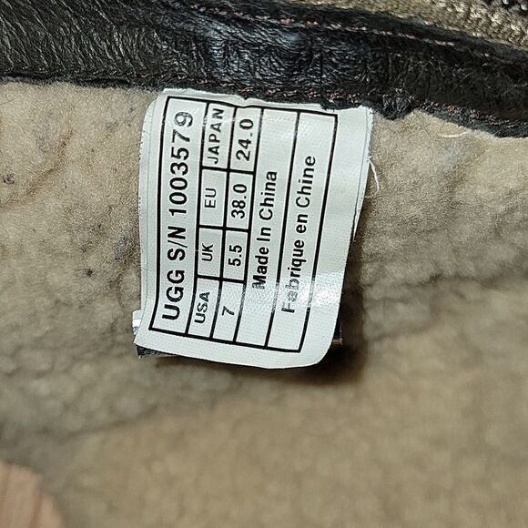 UGG BROWN GRANDLE WATERPROOF LEATHER BOOTS, SIZE 7 S/N 1003579 - Picture 12 of 16